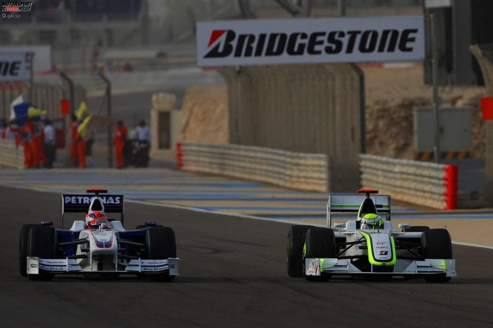 Robert Kubica (BMW Sauber F1 Team) gratuliert Jenson Button (Brawn) 