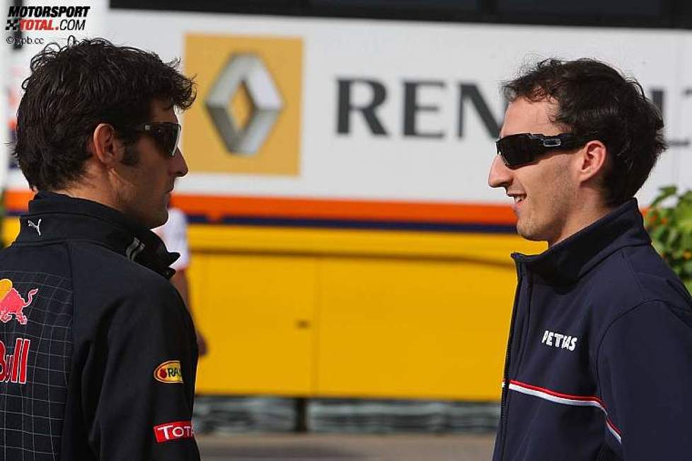 Mark Webber (Red Bull) und Robert Kubica (BMW Sauber F1 Team) 