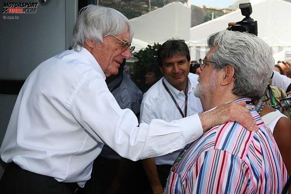 Bernie Ecclestone (Formel-1-Chef) und Geroge Lucas