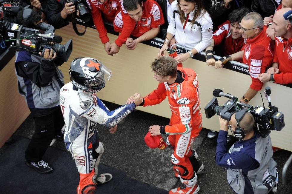 Casey Stoner (Ducati) und Jorge Lorenzo (Yamaha)