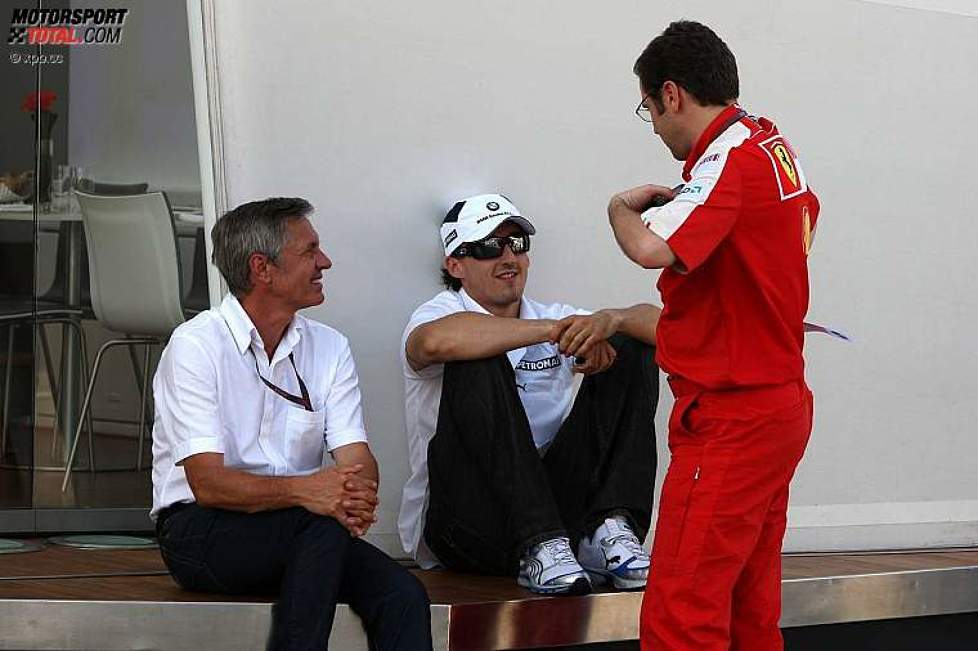 Robert Kubica (BMW Sauber F1 Team) und Stefano Domenicali (Teamchef) (Ferrari) 