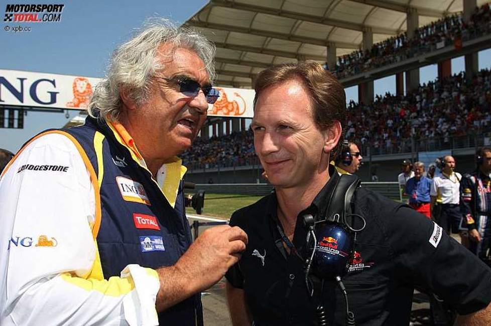 Flavio Briatore (Teamchef) (Renault) und Christian Horner (Teamchef)(Red Bull) 