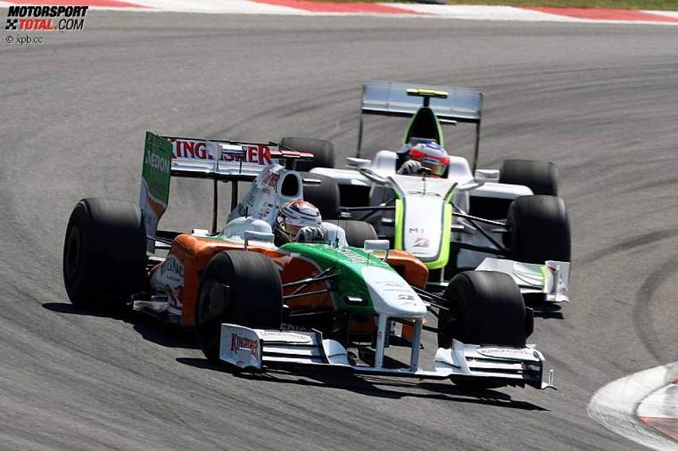 Adrian Sutil (Force India) und Rubens Barrichello (Brawn) 
