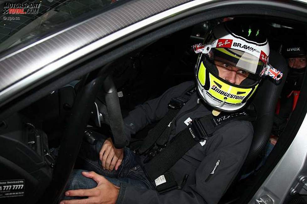 Jenson Button (Brawn) im Renntaxi