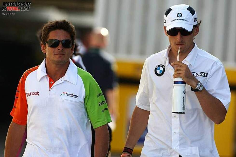 Giancarlo Fisichella (Force India) und Robert Kubica (BMW Sauber F1 Team) 