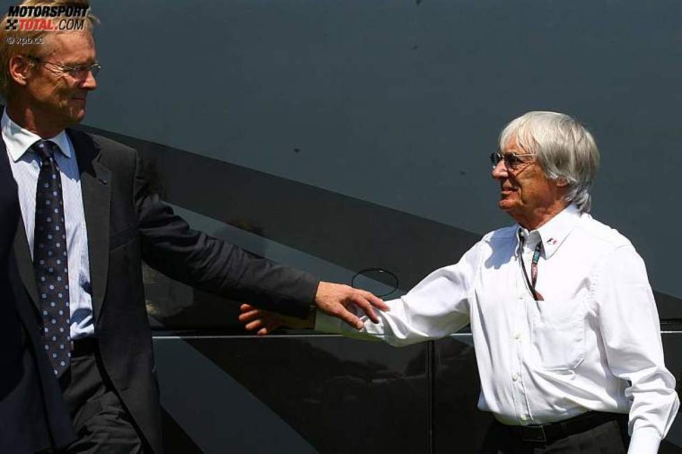 Ari Vatanen und Bernie Ecclestone (Formel-1-Chef) 