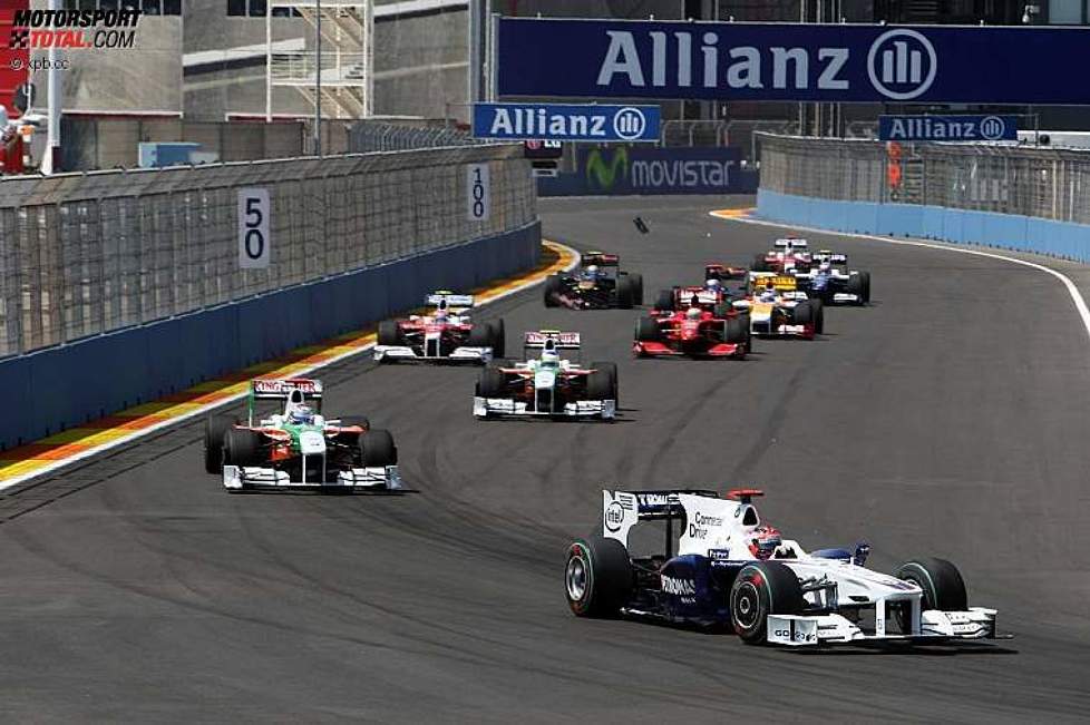 Robert Kubica (BMW Sauber F1 Team) vor Adrian Sutil (Force India) 