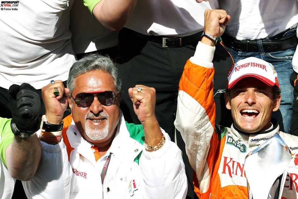 Vijay Mallya (Teameigentümer) und Giancarlo Fisichella (Force India) 