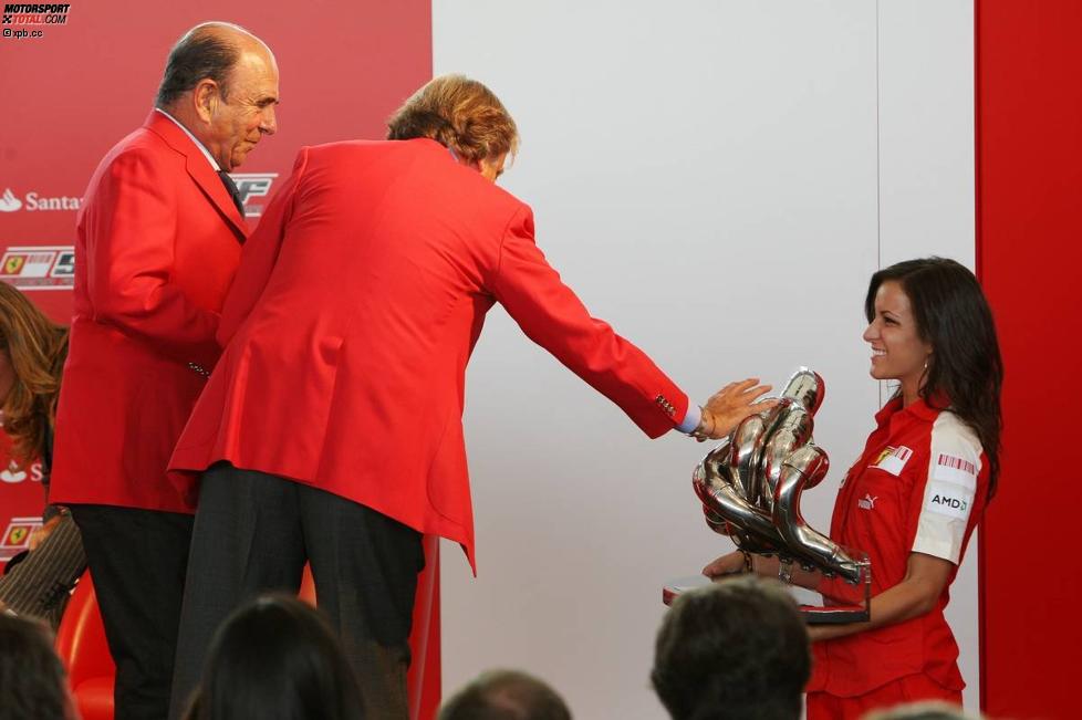 Luca di Montezemolo (Präsident) (Ferrari) und Santander-Chef Don Alfredo Saenz