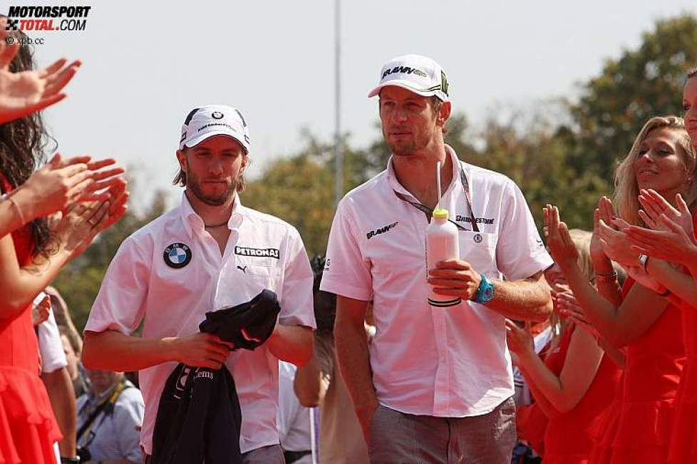 Nick Heidfeld (BMW Sauber F1 Team) und Jenson Button (Brawn) 