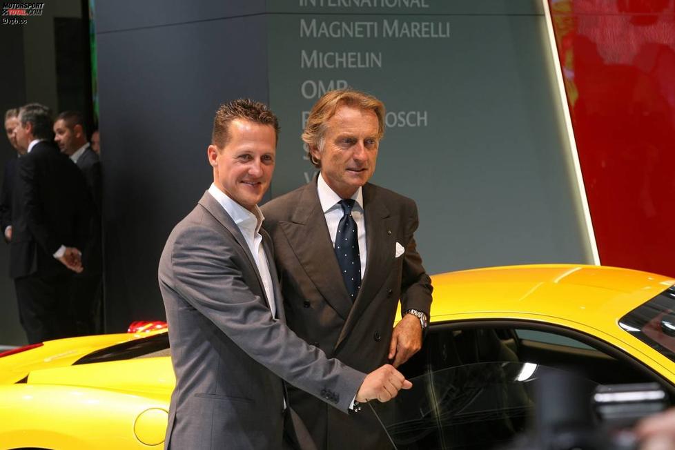 Michael Schumacher und Luca di Montezemolo (Präsident) 