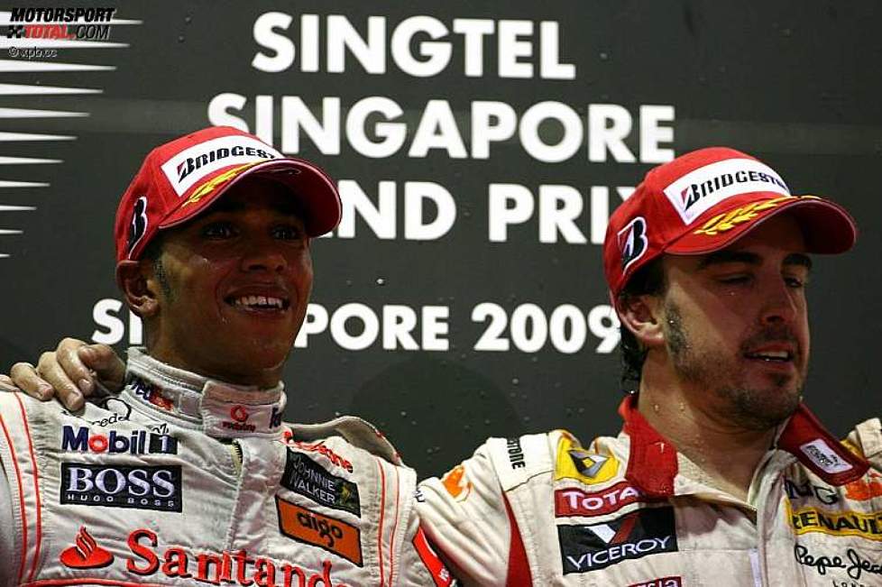 Lewis Hamilton (McLaren-Mercedes) und Fernando Alonso (Renault) 