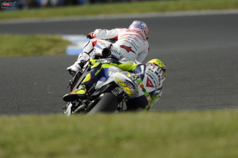  Casey Stoner (Ducati), Valentino Rossi (Yamaha)