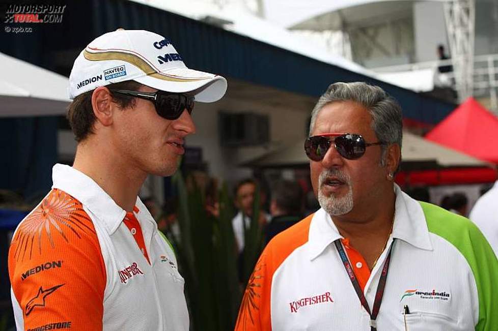 Adrian Sutil und Vijay Mallya (Teameigentümer) (Force India) 