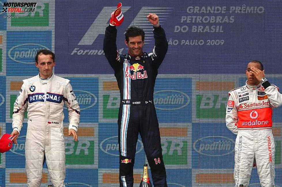 Mark Webber (Red Bull), Robert Kubica (BMW Sauber F1 Team) und Lewis Hamilton (McLaren-Mercedes)