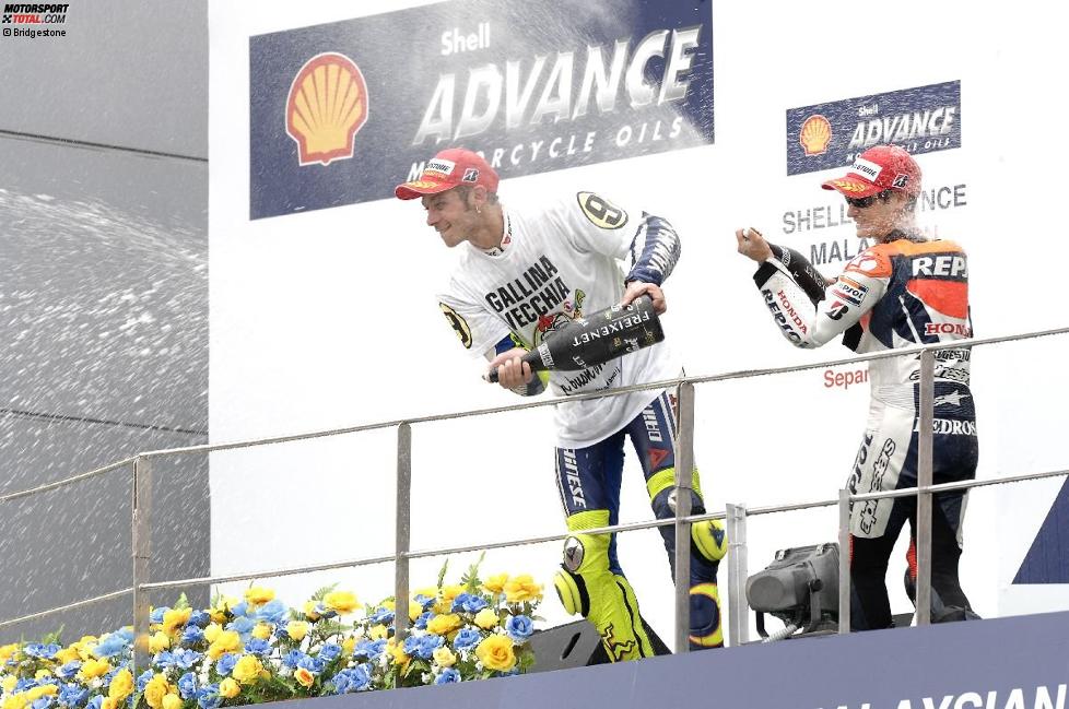 Valentino Rossi (Yamaha) und Daniel Pedrosa (Honda)
