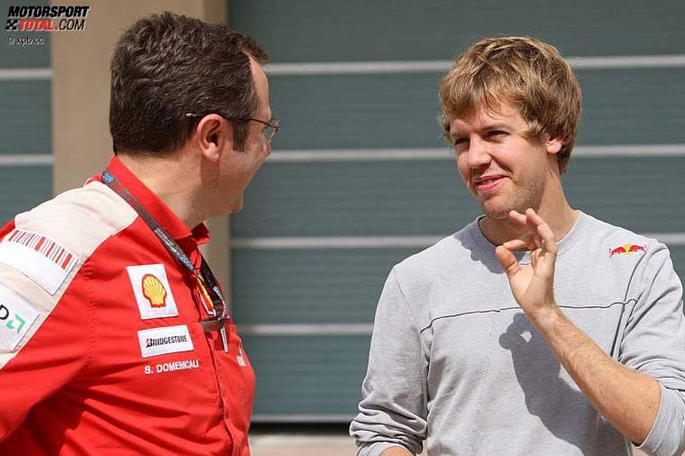 Stefano Domenicali (Teamchef) (Ferrari) und Sebastian Vettel (Red Bull) 