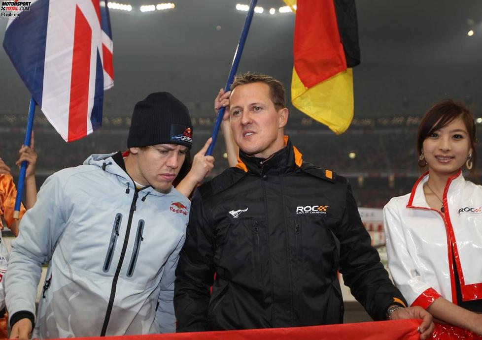 Sebastian Vettel und Michael Schumacher 
