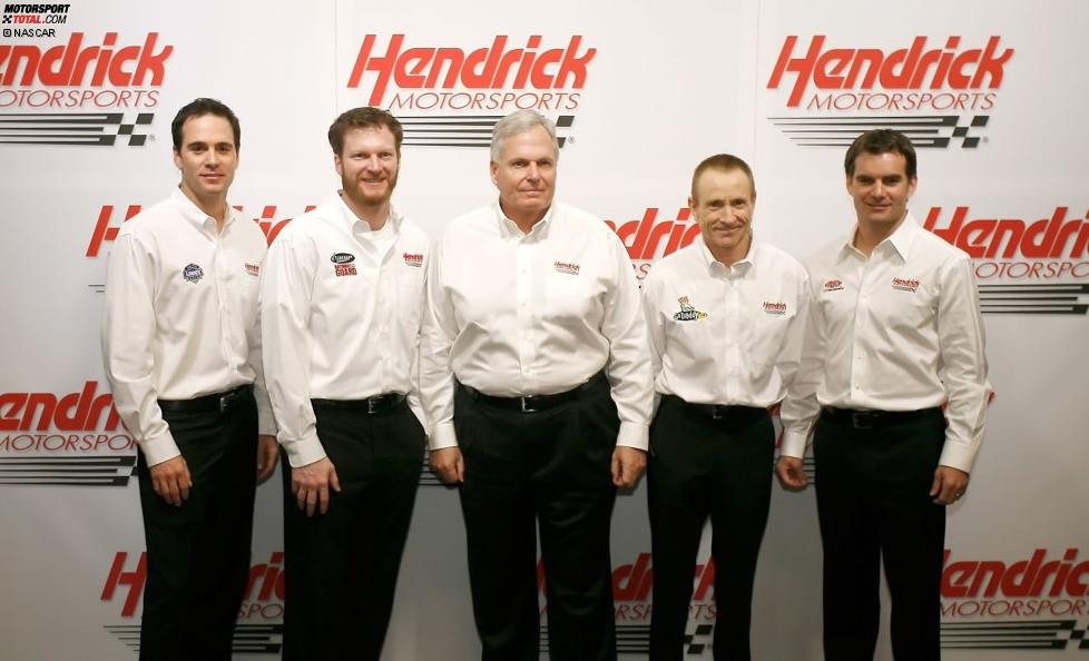 Jimmie Johnson, Dale Earnhardt Jun., Rick Hendrick,  Mark Martin und Jeff Gordon