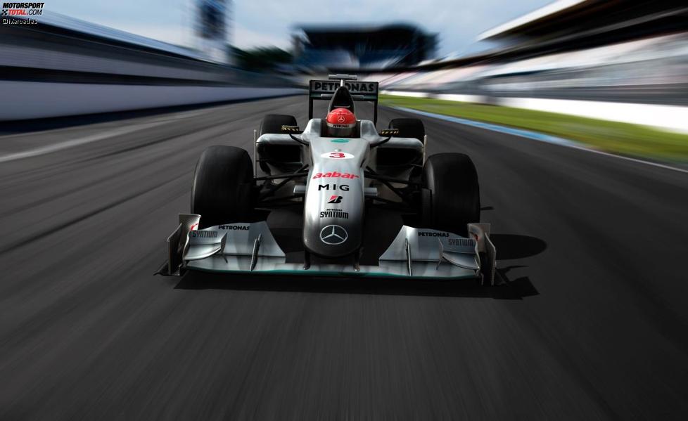 In dieser Lackierung tritt Mercedes 2010 in der Formel 1 an