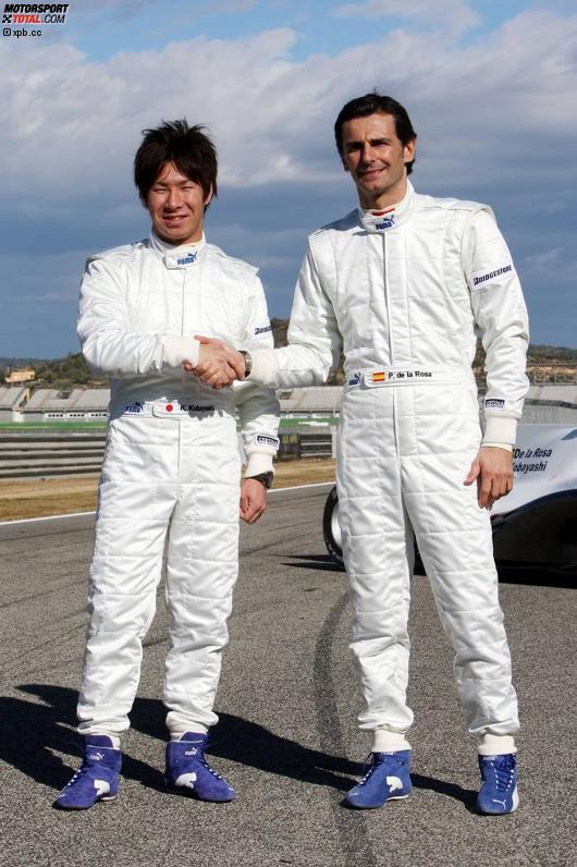 Kamui Kobayashi (Sauber), Pedro de la Rosa (Sauber) 