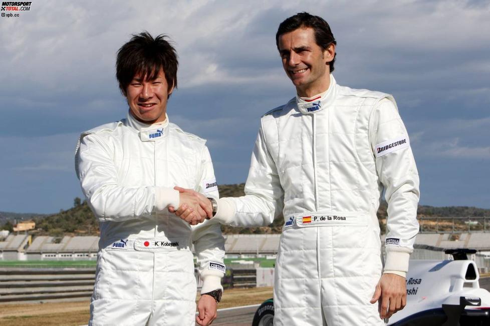 Kamui Kobayashi (Sauber), Pedro de la Rosa (Sauber) 