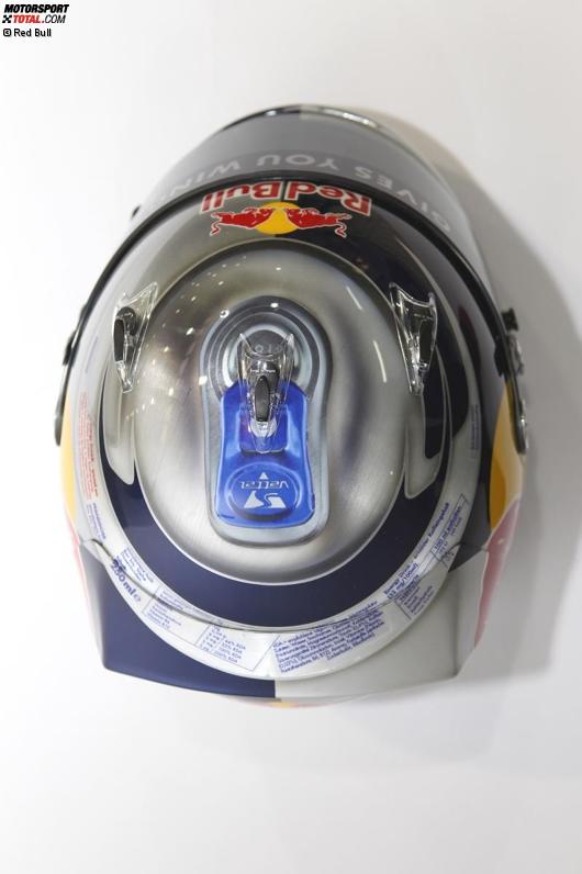 Der Helm von Sebastian Vettel von oben