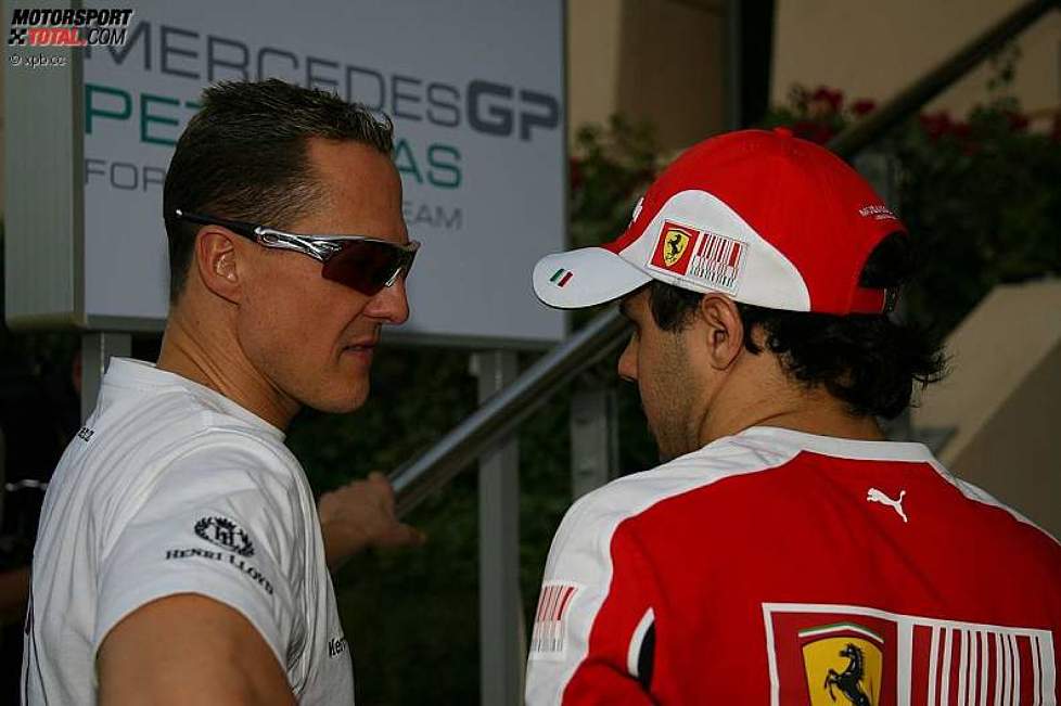 Michael Schumacher (Mercedes) und Felipe Massa (Ferrari) 