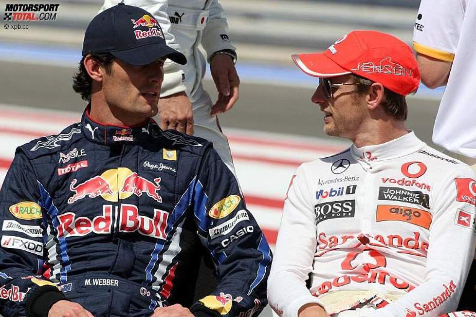 Mark Webber (Red Bull) und Jenson Button (McLaren) 