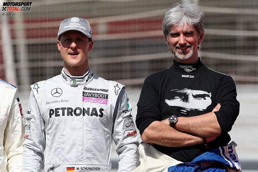 Michael Schumacher (Mercedes) und Damon Hill