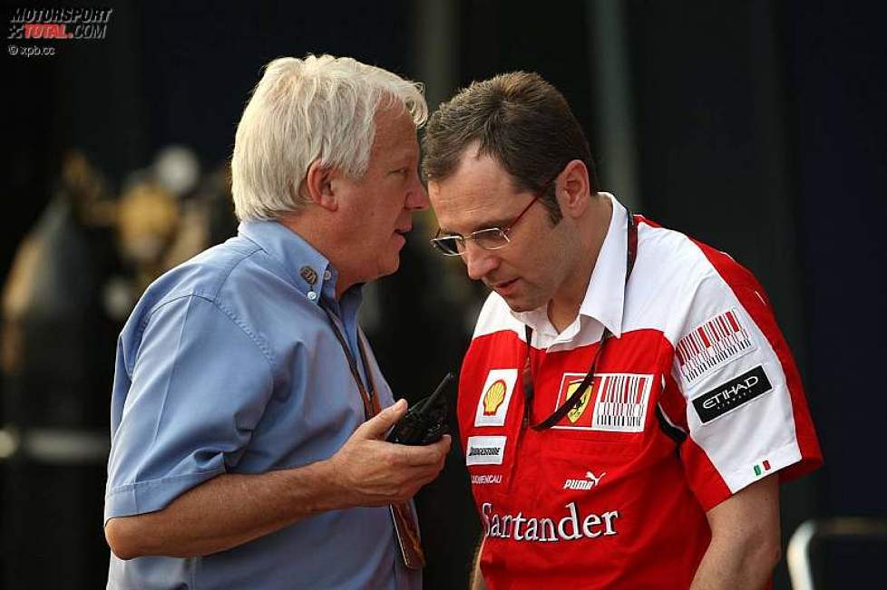 Charlie Whiting (Technischer Delegierte der FIA) und Stefano Domenicali (Teamchef) 