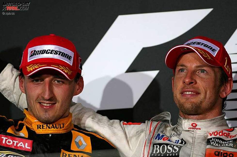 Robert Kubica (Renault) und Jenson Button (McLaren) 