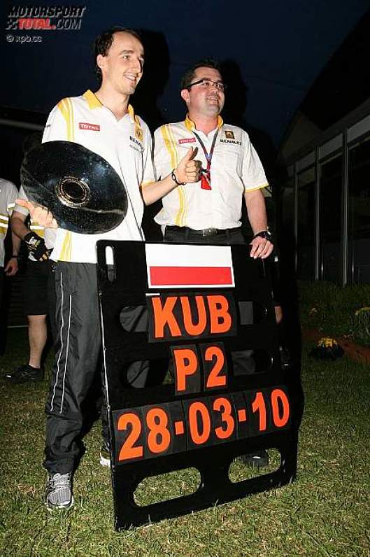 Robert Kubica (Renault) mit Teamchef Eric Boullier 