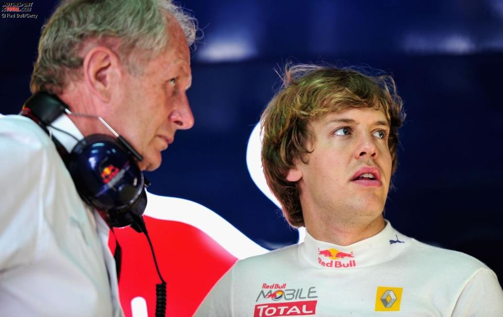 Helmut Marko (Motorsportchef) und Sebastian Vettel (Red Bull) 