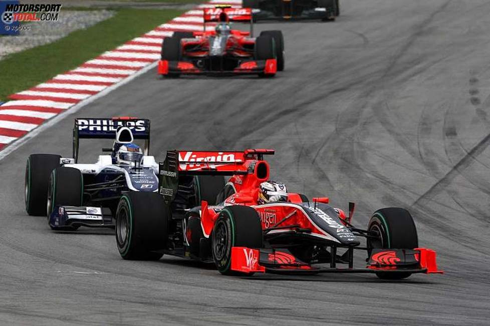 Timo Glock (Virgin) und Rubens Barrichello (Williams) 