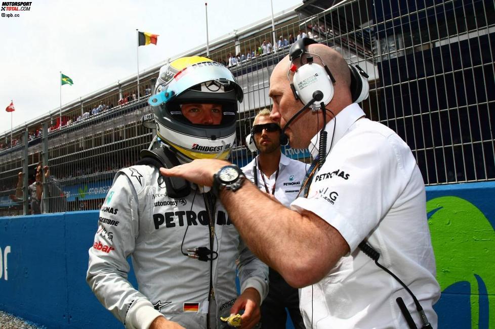 Nico Rosberg (Mercedes) mit Jock Clear (Renningenieur) 