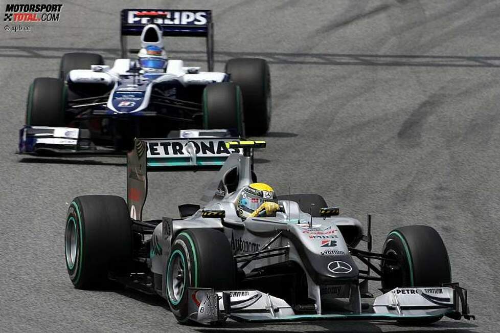 Nico Rosberg (Mercedes) vor Rubens Barrichello (Williams) 