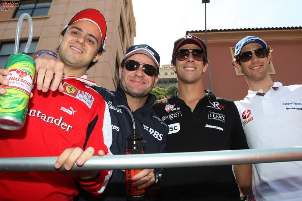 Felipe Massa (Ferrari), Rubens Barrichello (Williams), Lucas di Grassi (Virgin)  Bruno Senna (HRT) 