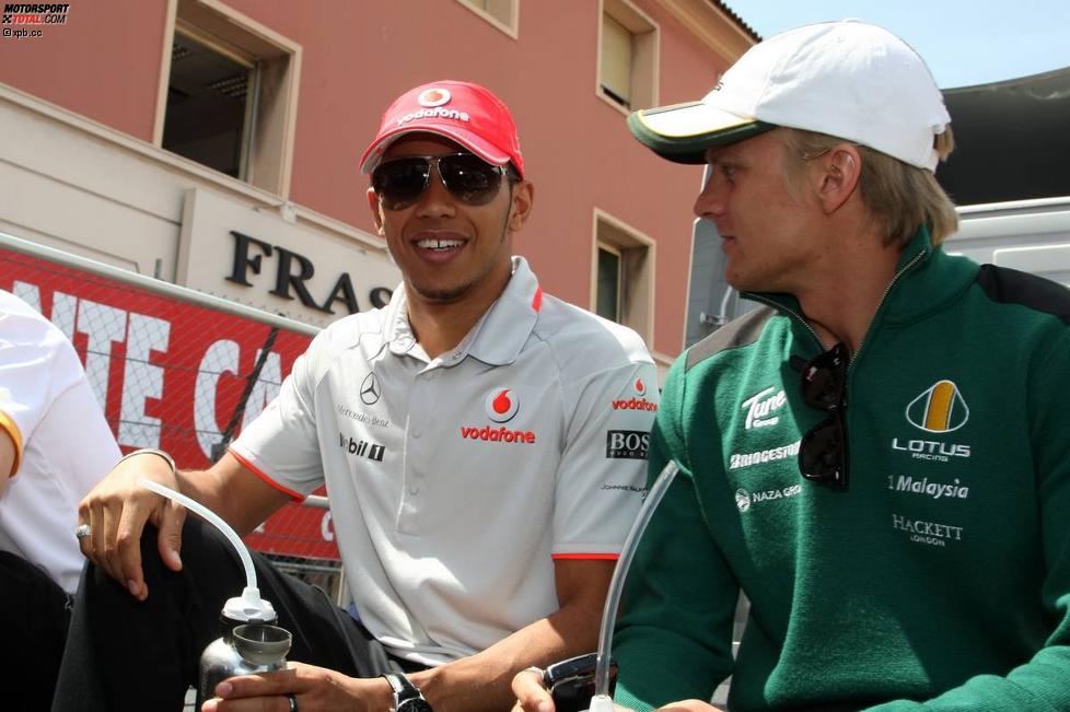 Lewis Hamilton (McLaren) und Heikki Kovalainen (Lotus) 