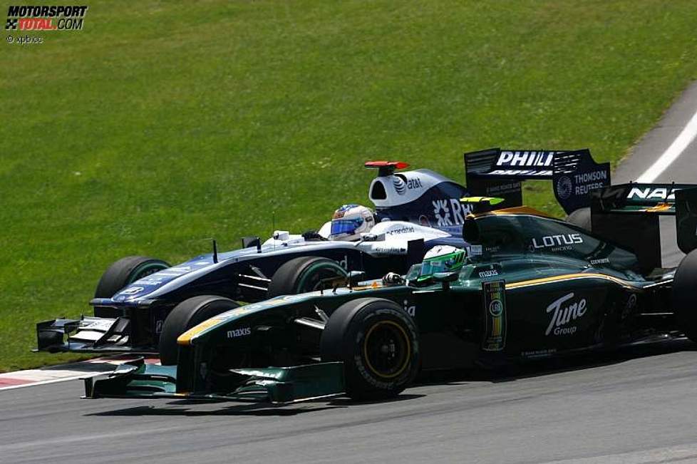 Rubens Barrichello (Williams) und Heikki Kovalainen (Lotus) 
