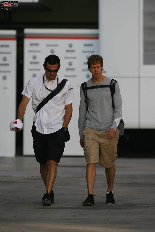 Pedro de la Rosa (Sauber) und Sebastian Vettel (Red Bull) 