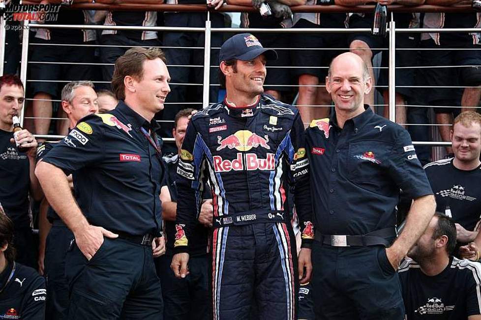 Mark Webber (Red Bull) Adrian Newey (Technischer Direktor) 