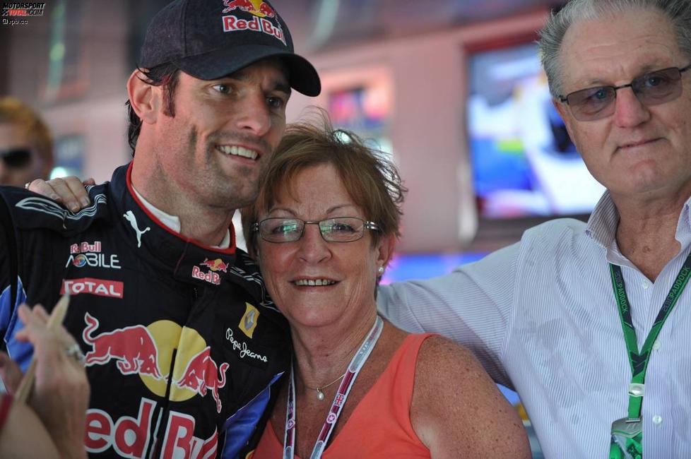 Mark Webber (Red Bull) mit seinen Eltern