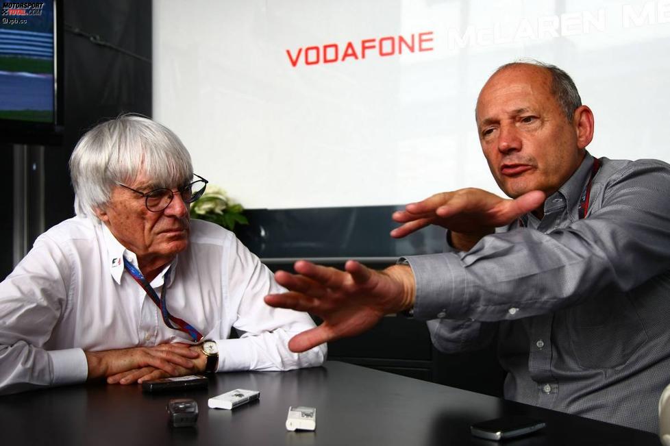 Bernie Ecclestone (Formel-1-Chef) mit Ron Dennis 