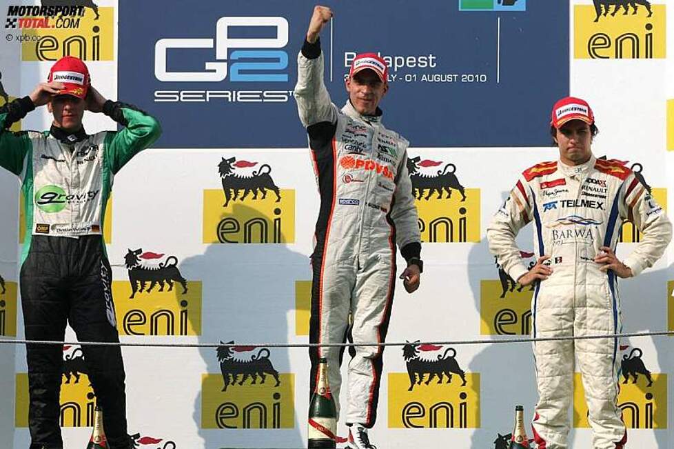 Christian Vietoris (Racing Engineering), Pastor Maldonado (Rapax) und Sergio Perez (Addax) 