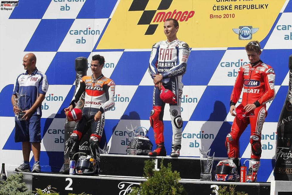 Daniel Pedrosa (Honda), Jorge Lorenzo (Yamaha) und  Casey Stoner (Ducati)