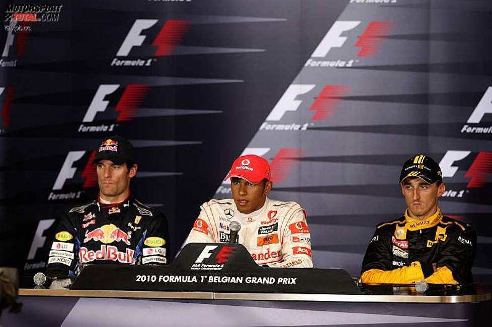 Mark Webber (Red Bull), Lewis Hamilton (McLaren) und Robert Kubica (Renault) 