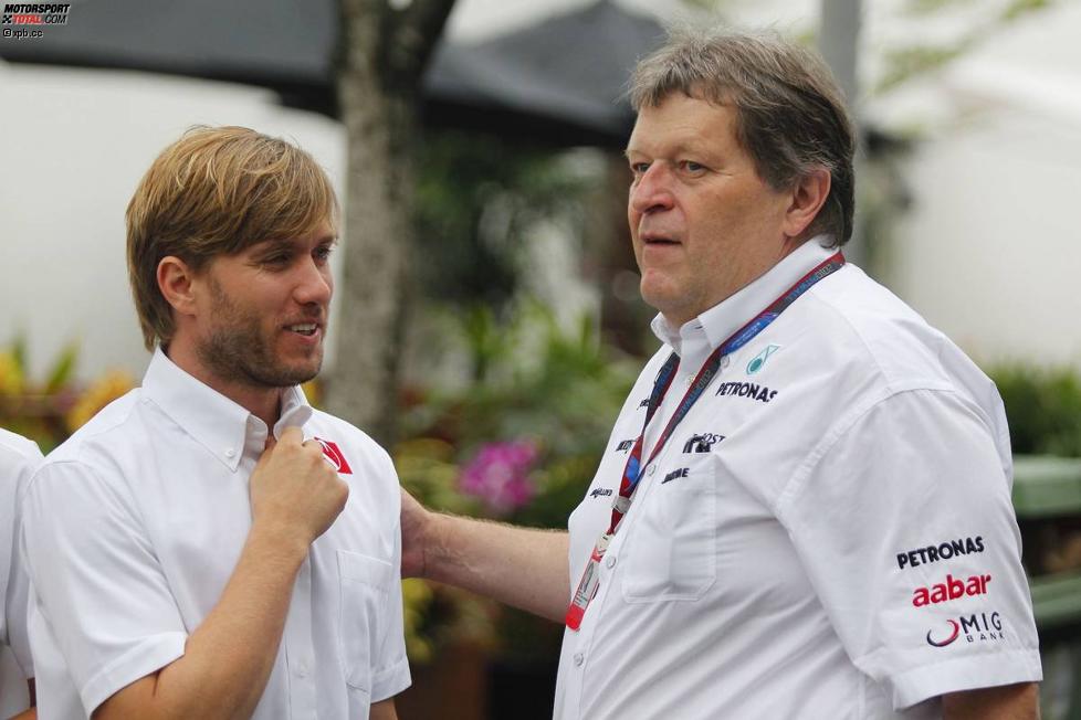 Nick Heidfeld (Sauber) und Norbert Haug (Mercedes-Motorsportchef) 