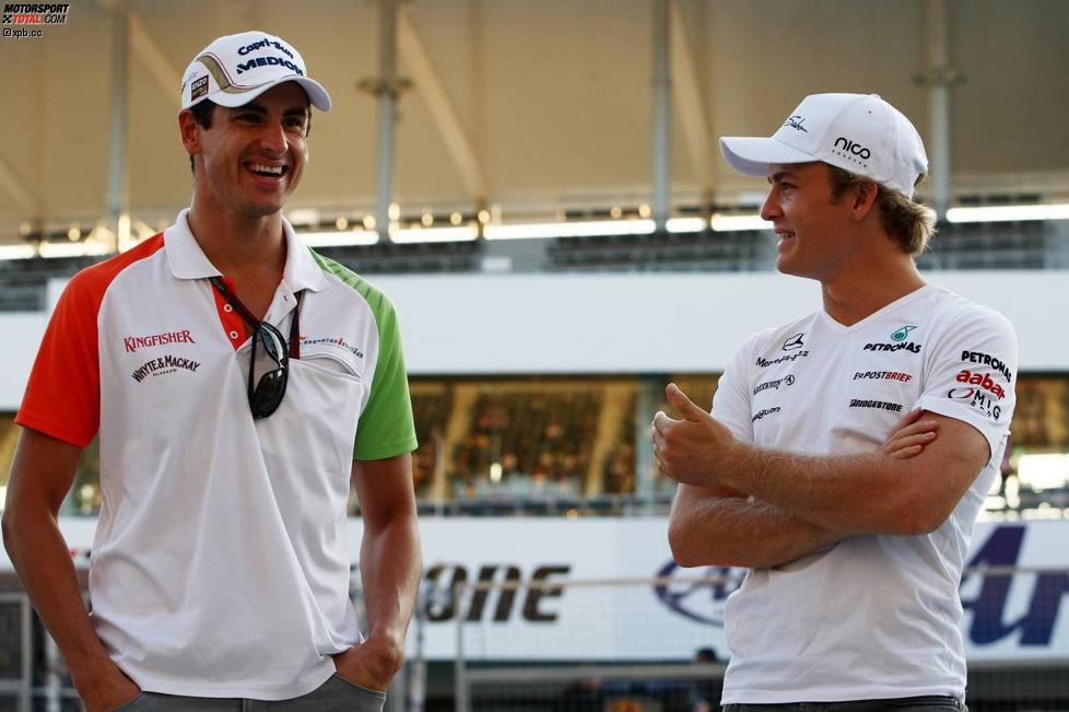 Adrian Sutil (Force India) und Nico Rosberg (Mercedes) 