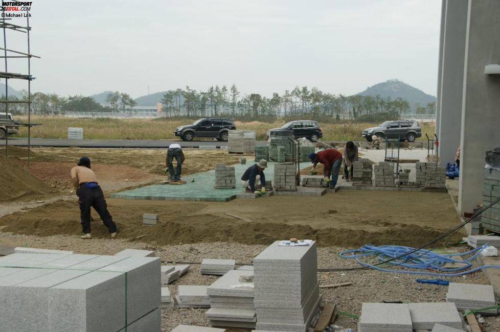 Bauarbeiten in Yeongam/Südkorea, aufgenommen am 11. Oktober 2010